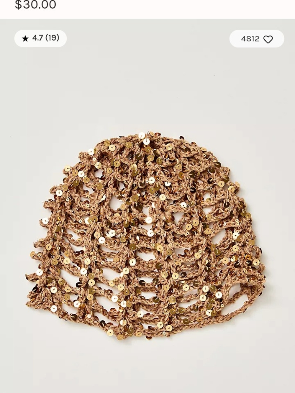Free People 252Mila Sequin Disco Crochet Skull Cap